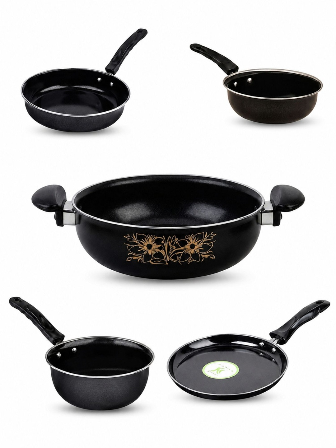 cookpro Black Dishwasher Safe Cast Iron Cookware Set of
