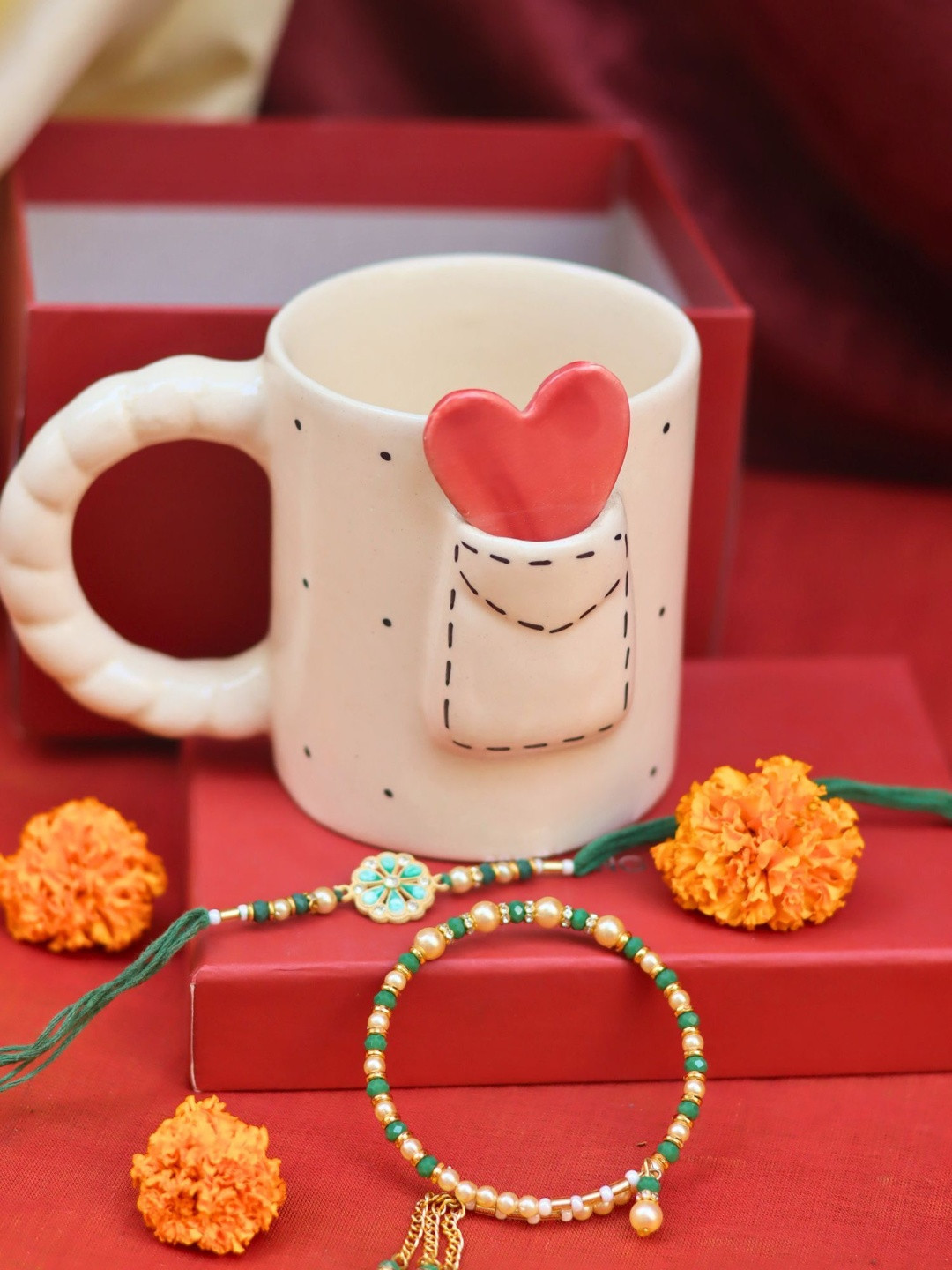 WEAVING HOMES Love letter Mug Bhaiya Bhabhi Rakhi Gift Box