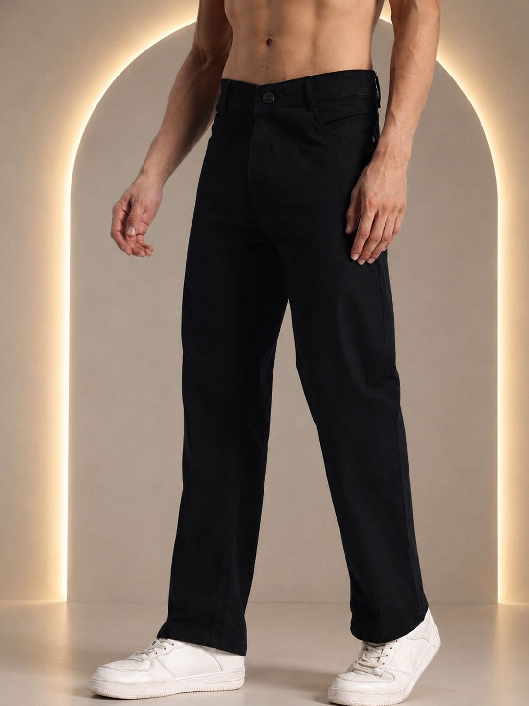SYNZO Men Comfort Relaxed Fit Mid-Rise Jeans