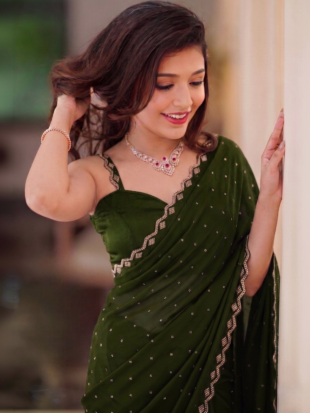 KALYANI TEXTILE Zari Silk Blend Heavy Work Saree