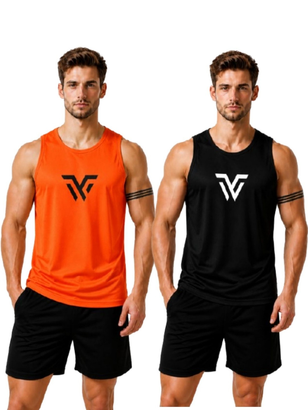 eliteeleganceapparel Pack of 2 Printed Gym Vest