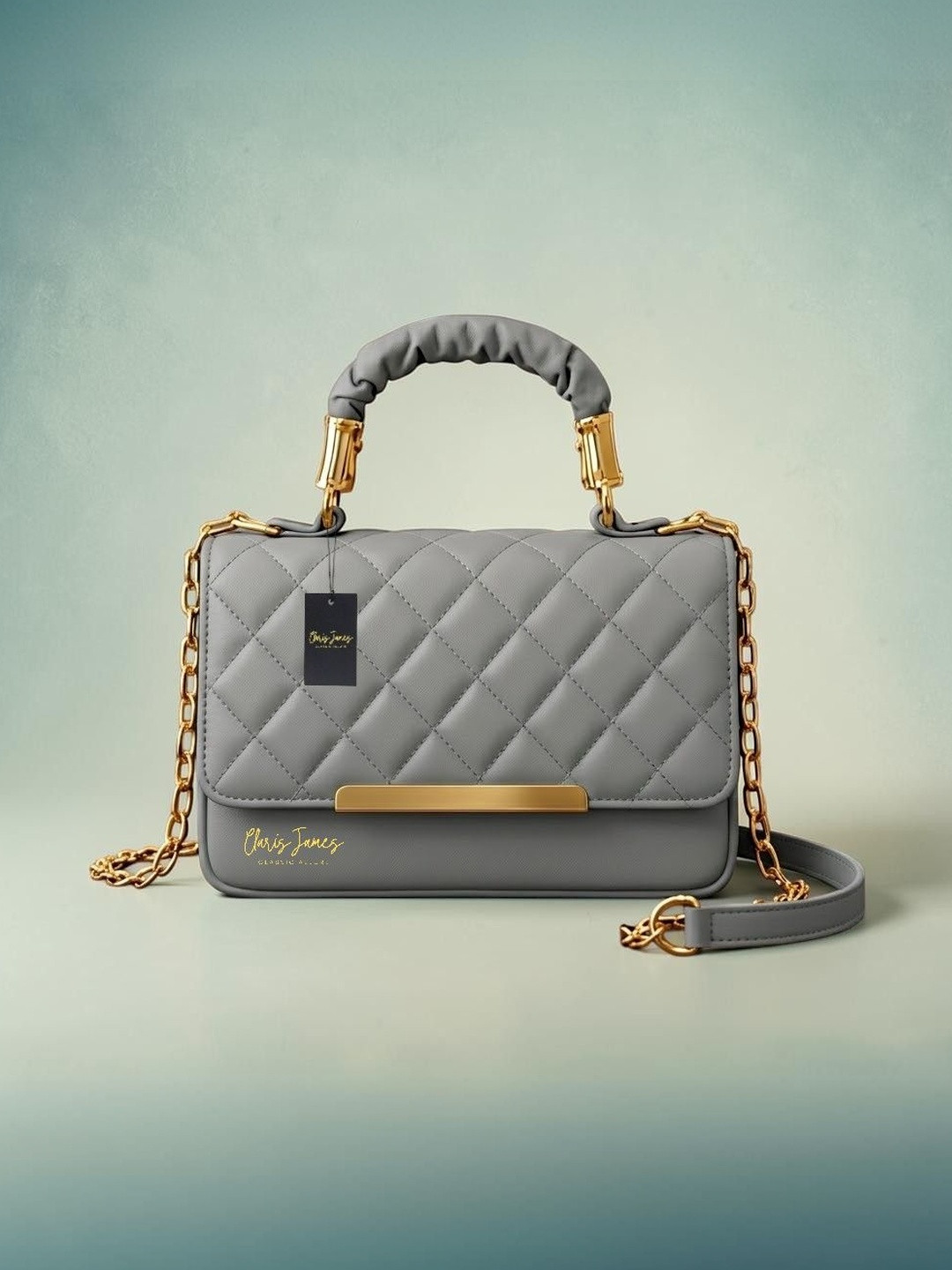CLARIS JAMES Textured PU Sling Bag with Quilted
