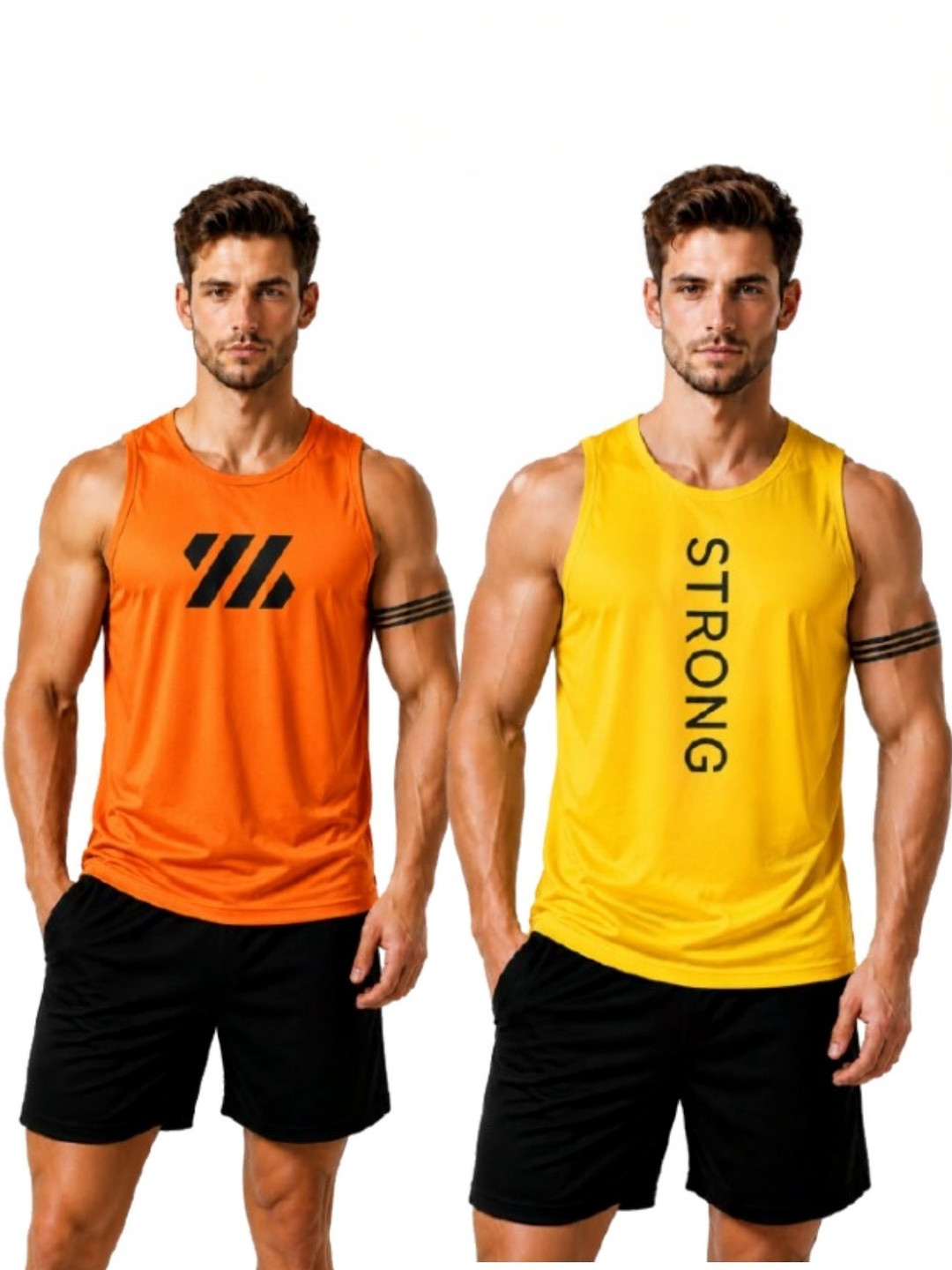 eliteeleganceapparel Pack of 2 Printed Gym Vest