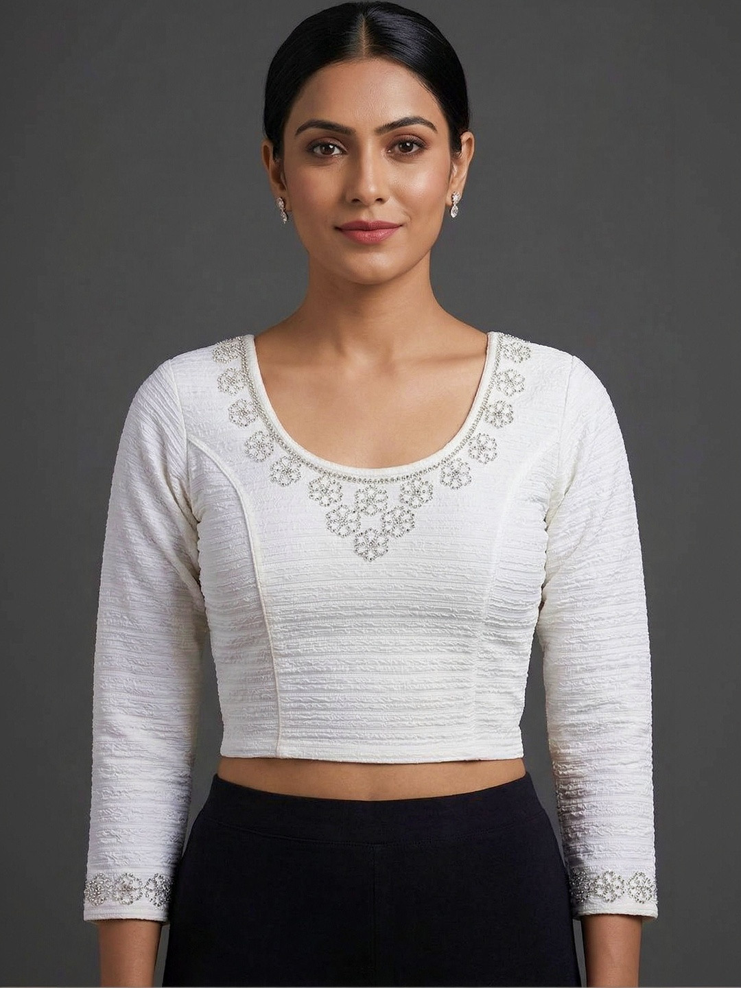 Suwali Embellished Sequinned Saree Blouse