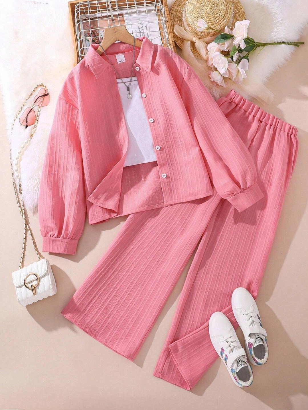 SHUBH BELLA Girls Shirt with Trousers