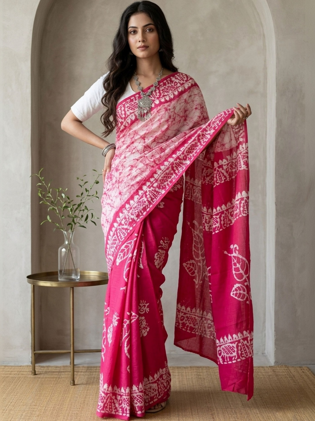 HARNARMADE Batik Pure Cotton Saree