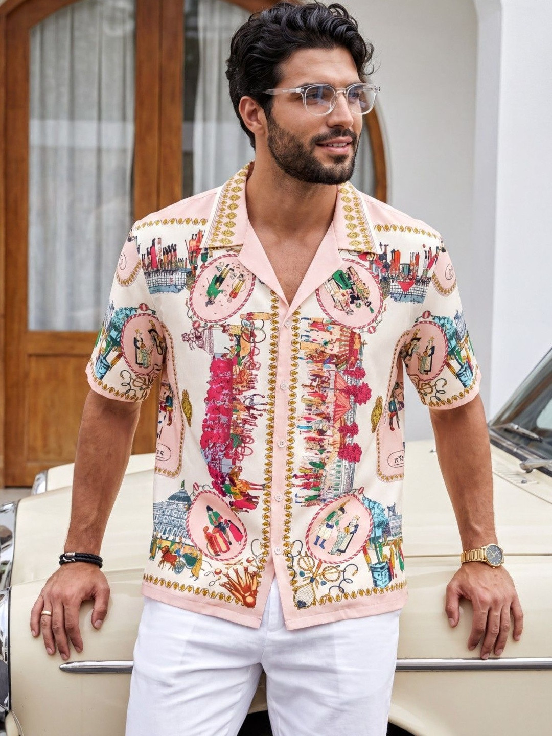 Stenfia Men Relaxed Printed Casual Shirt
