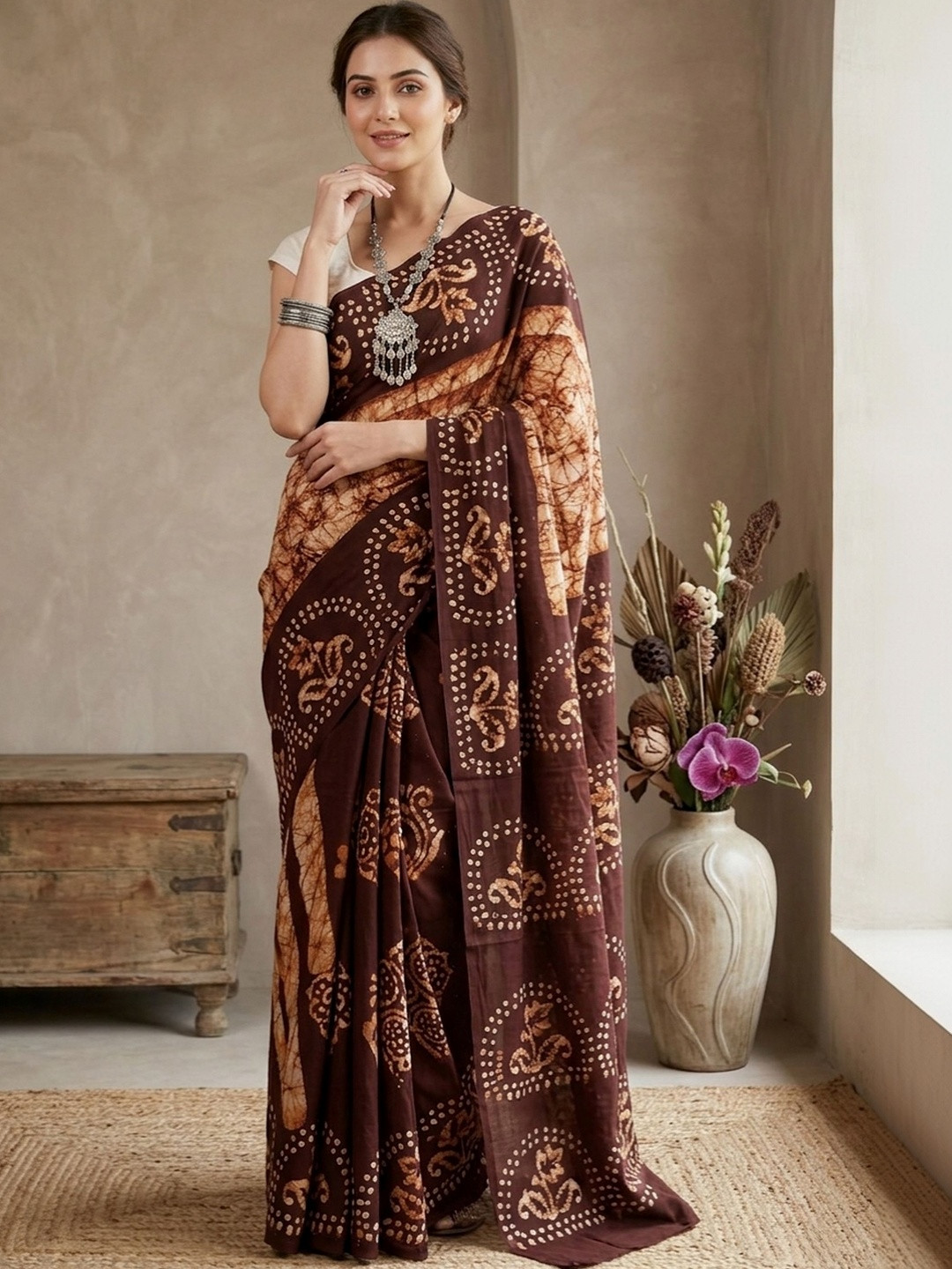 HARNARMADE Batik Pure Cotton Saree
