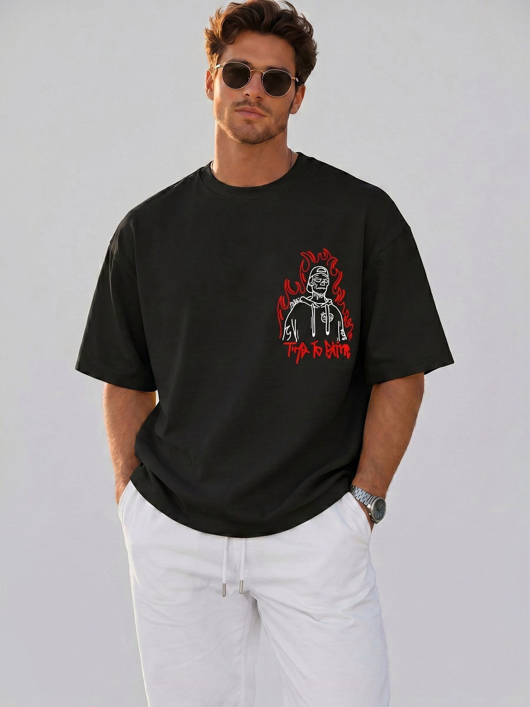 LECOWAR Men Printed T-shirt