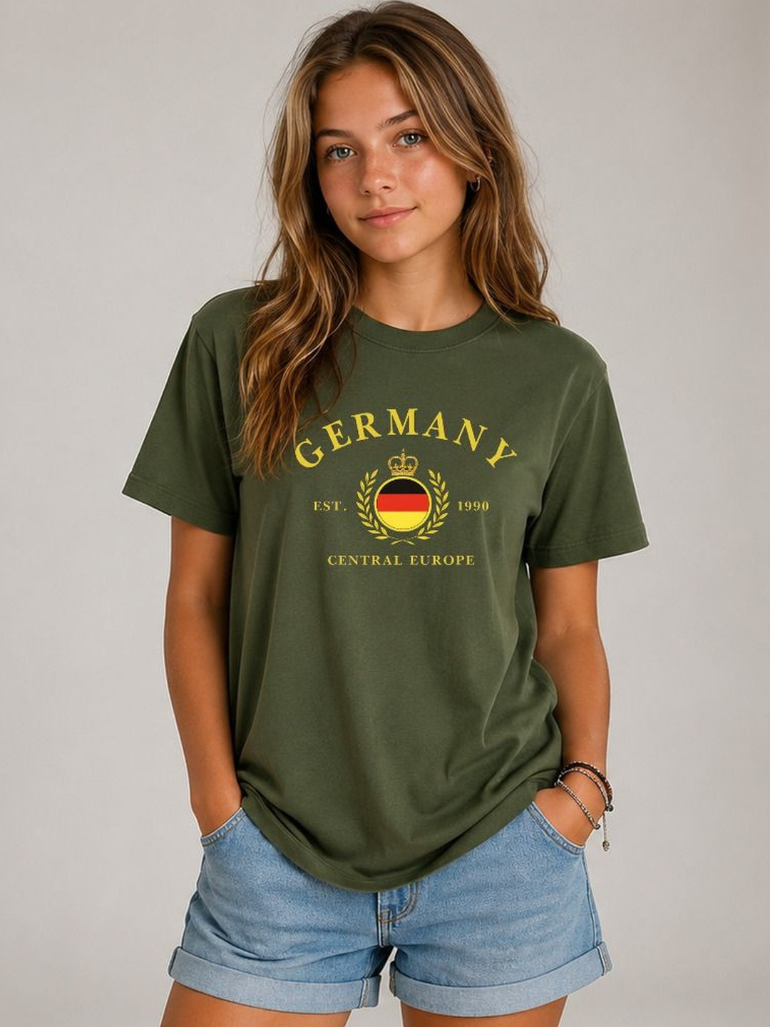 ELVIA Women Brand Logo Printed T-shirt