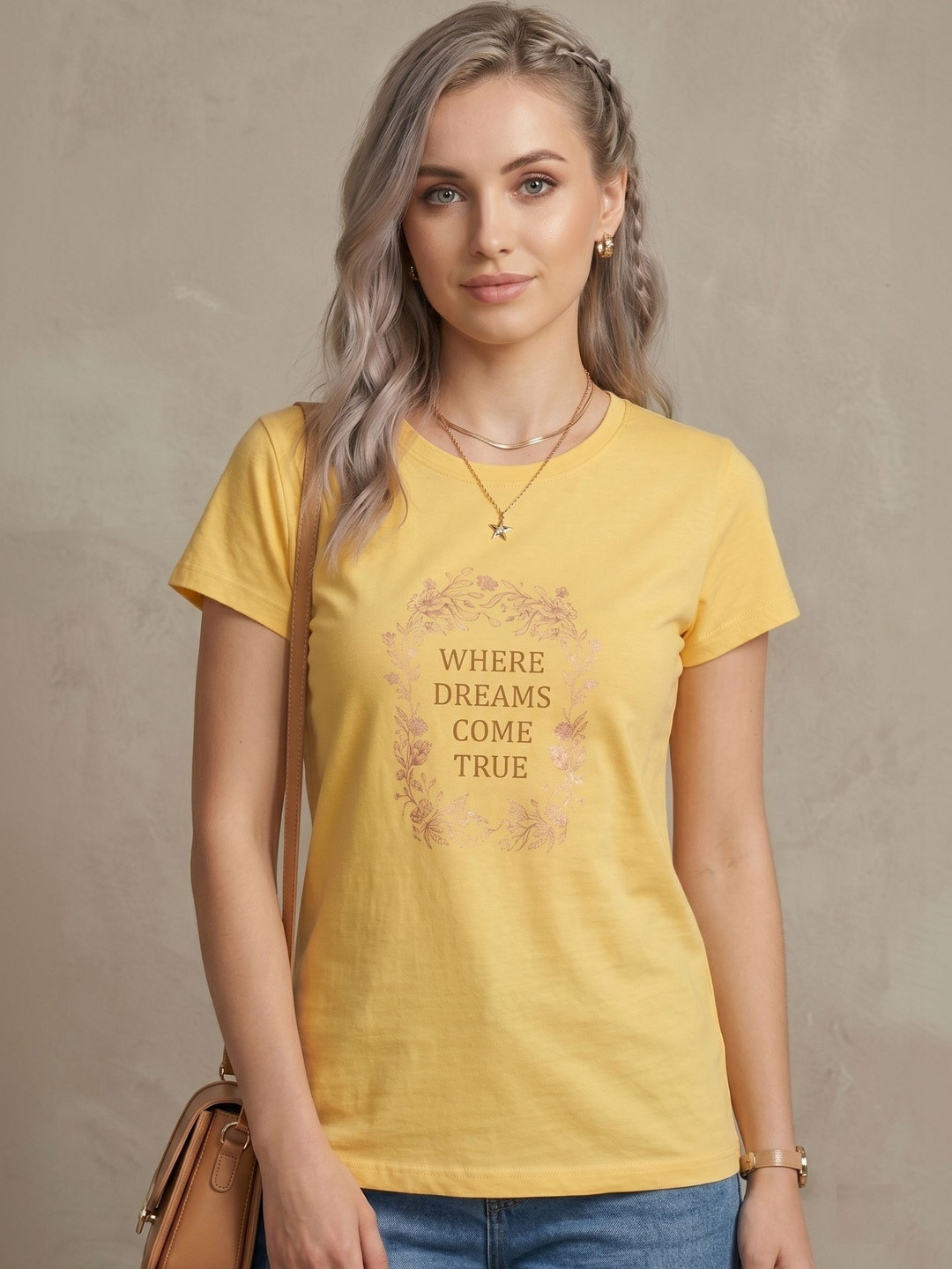 Wineberry Women Typography Printed T-shirt