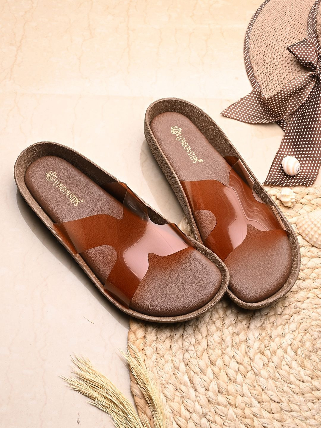 LONDON STEPS Women Open Toe Flats