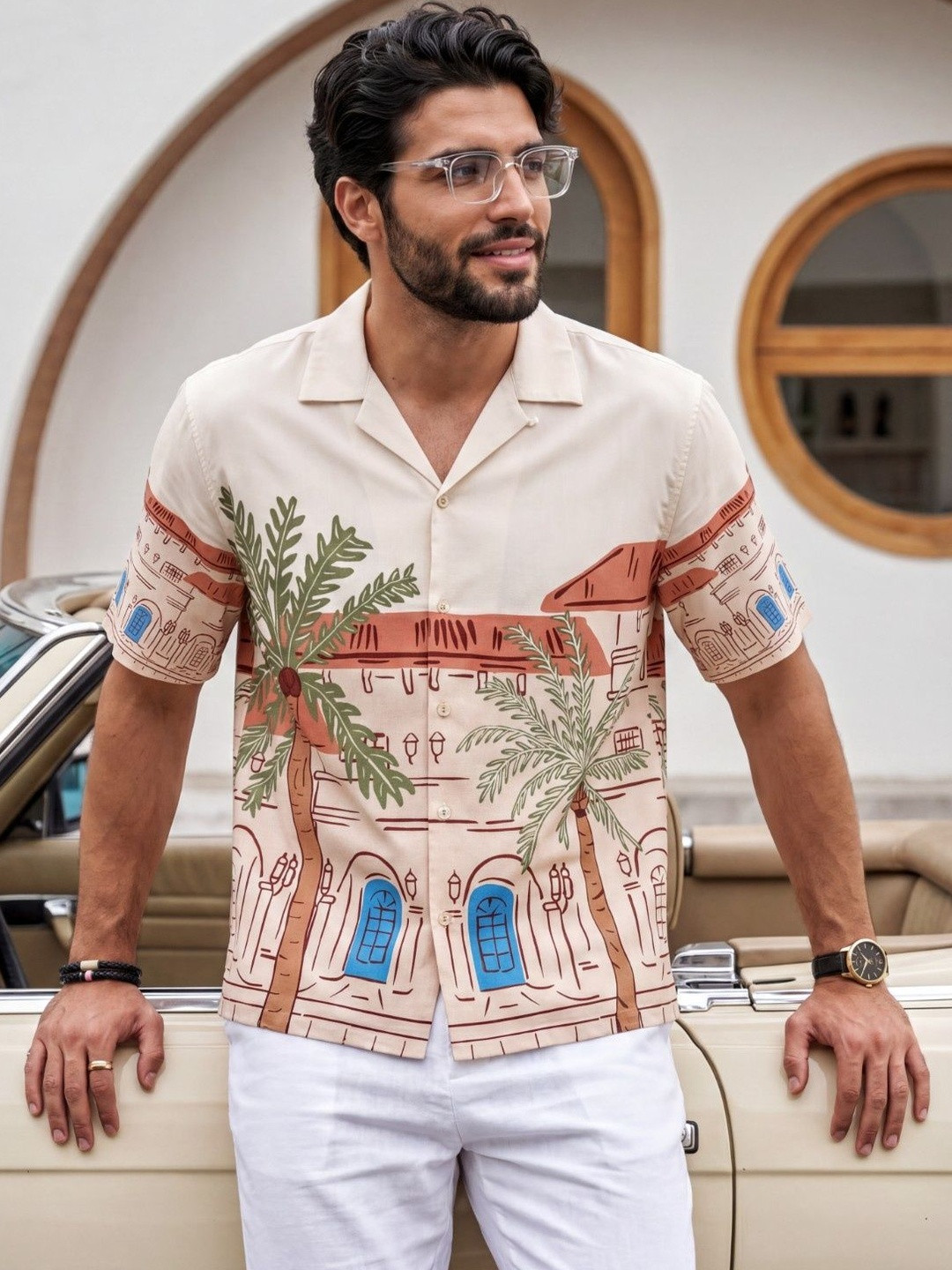 Stenfia Men Relaxed Printed Casual Shirt