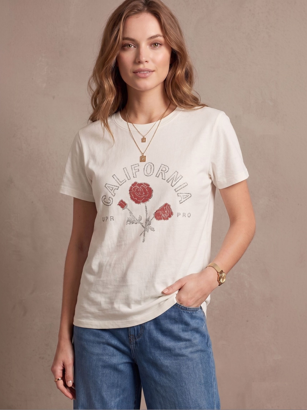 Wineberry Women Printed T-shirt