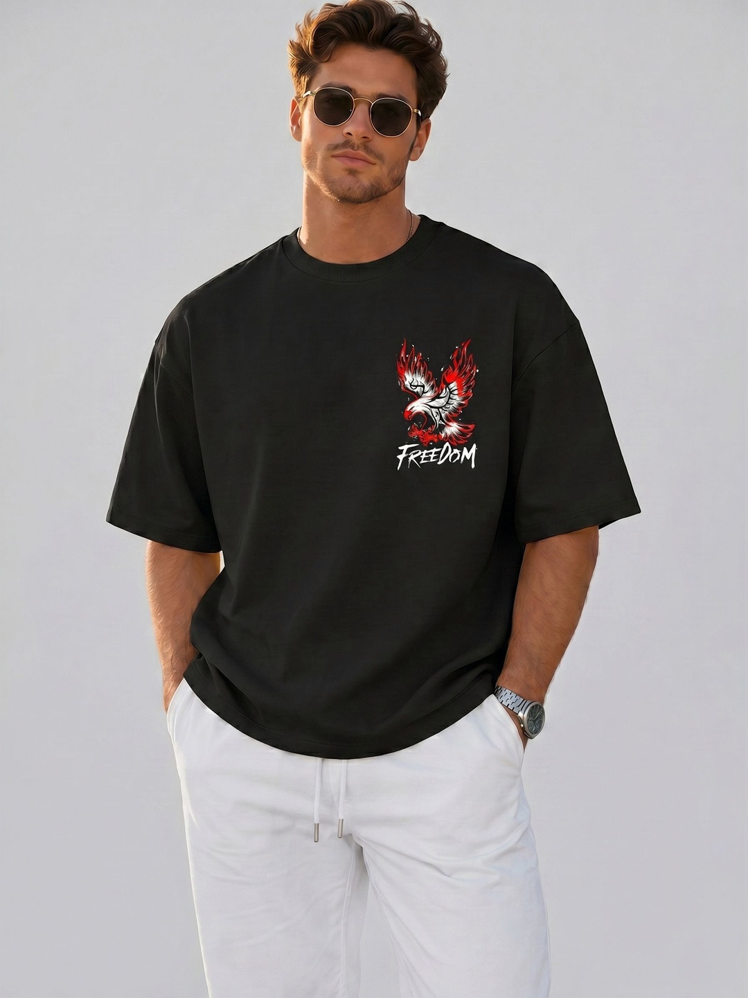 LECOWAR Men Oversized Graphic T-shirt