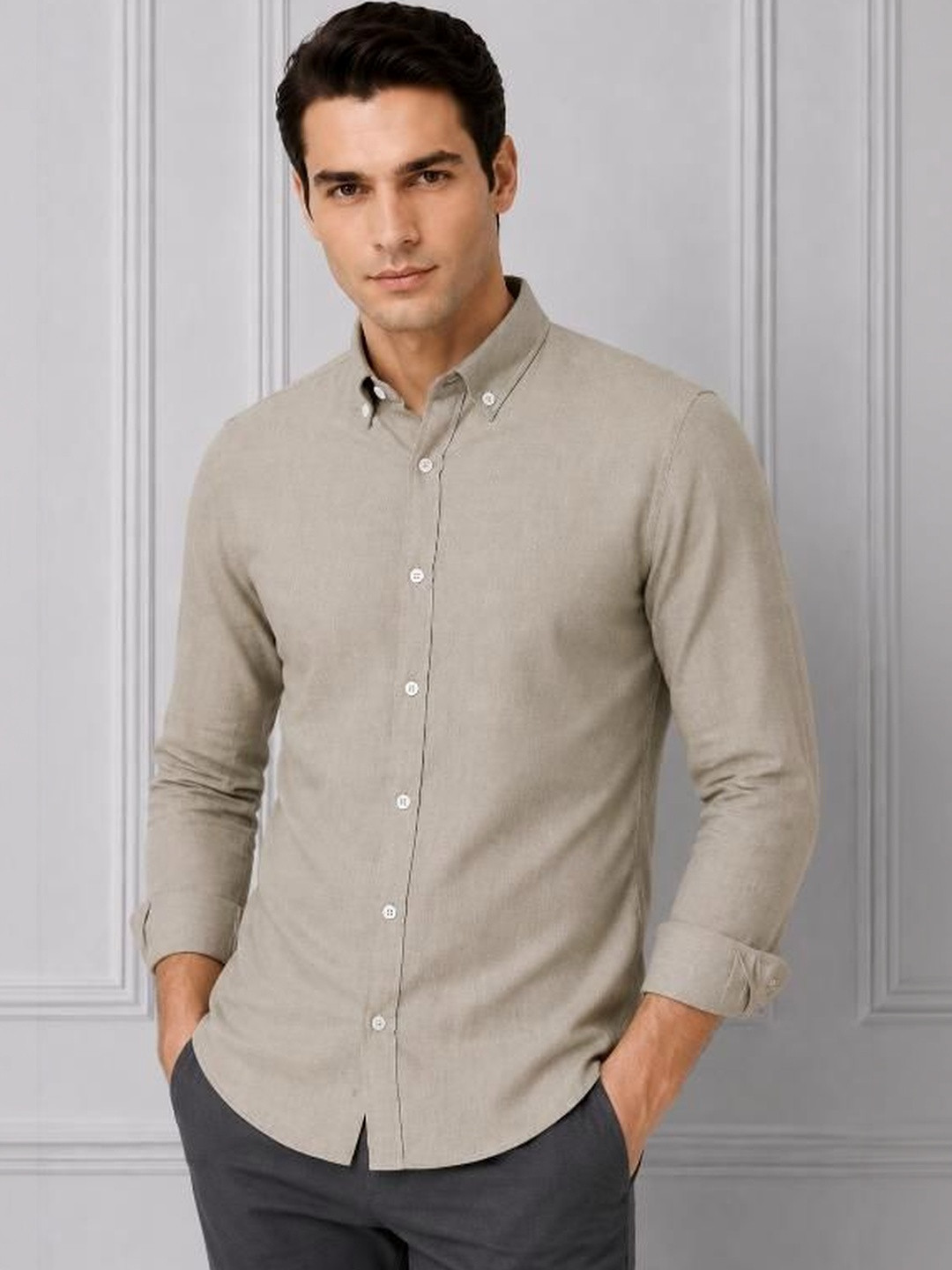 TAGDO FASHION Men Solid Full Sleeve Regular Fit Casual Shirt