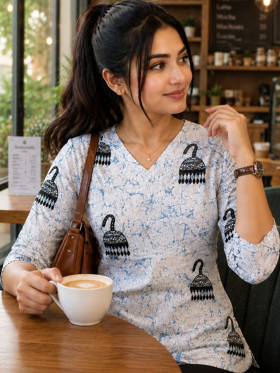 SAIYAMORI Viscose Rayon Printed Ethnic Tunic