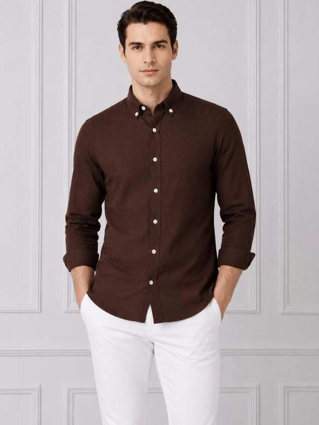 TAGDO FASHION Men Solid Full Sleeve Regular Fit Casual Shirt