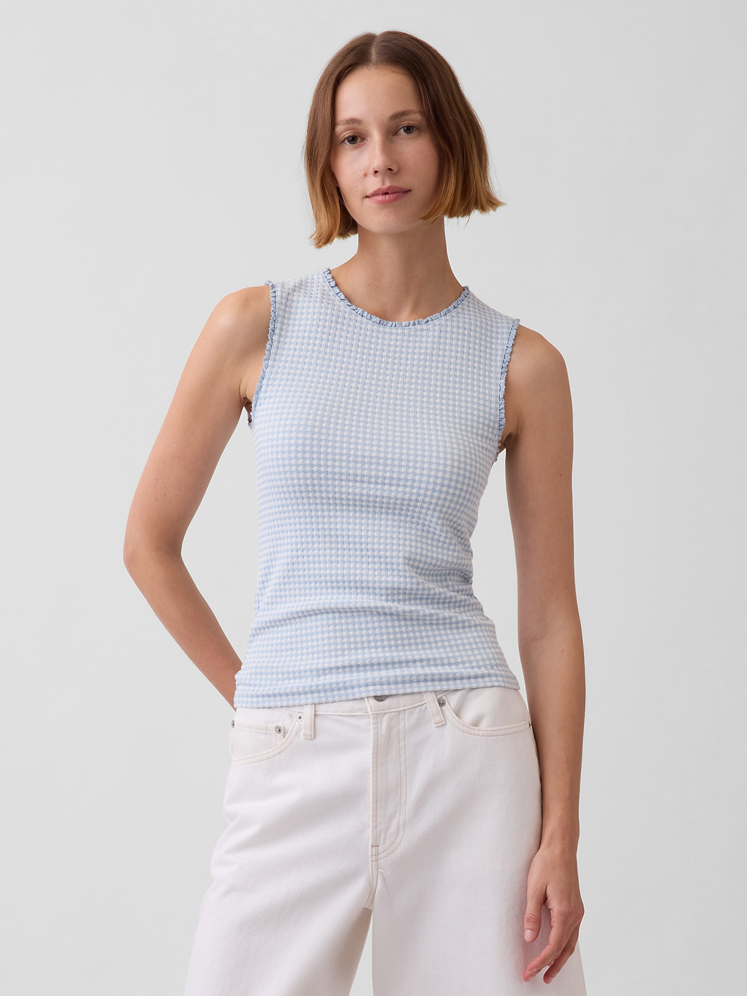 GAP Self Checked Fitted Top
