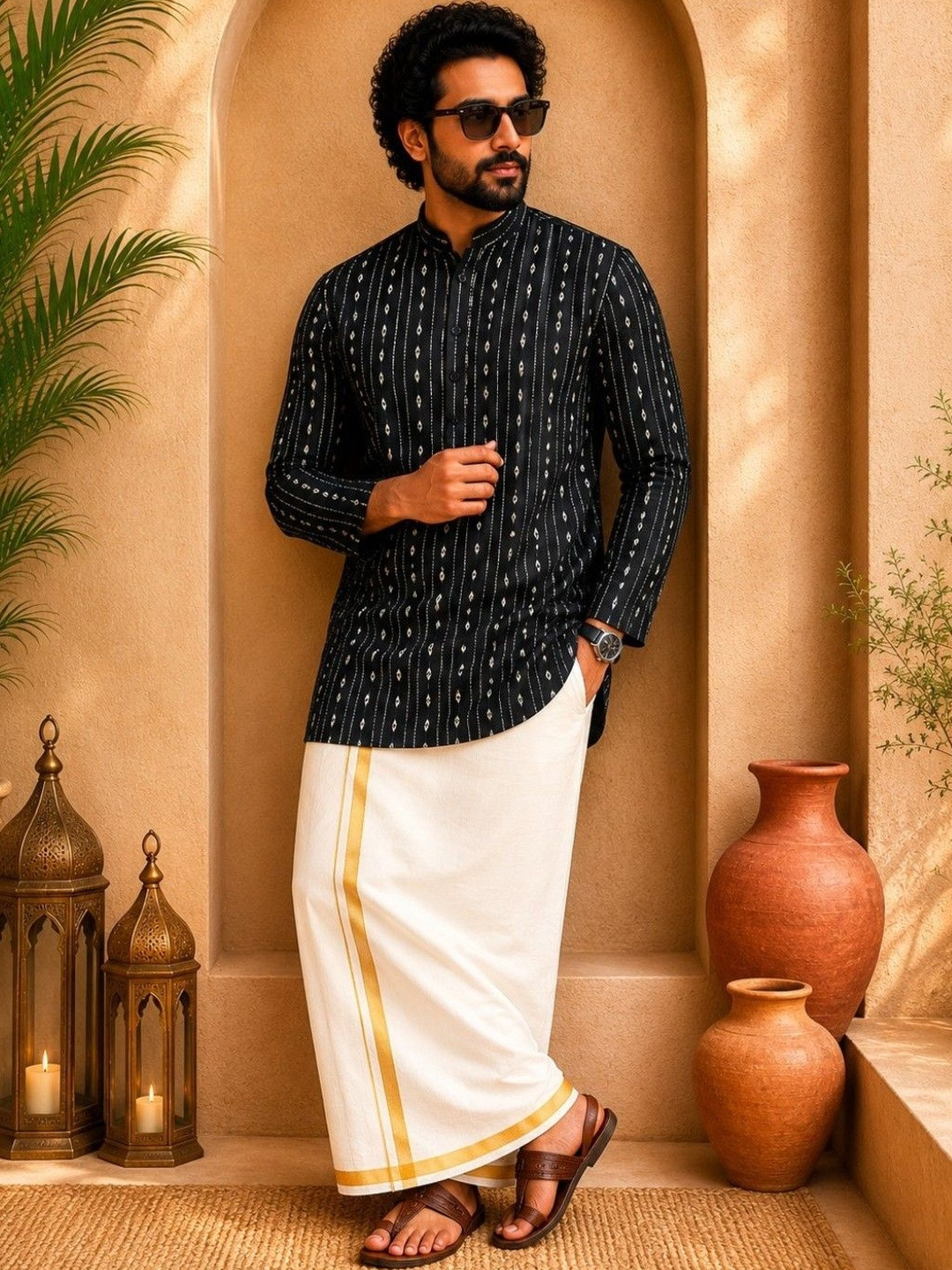 TATTVA Men Printed Khadi Kurta