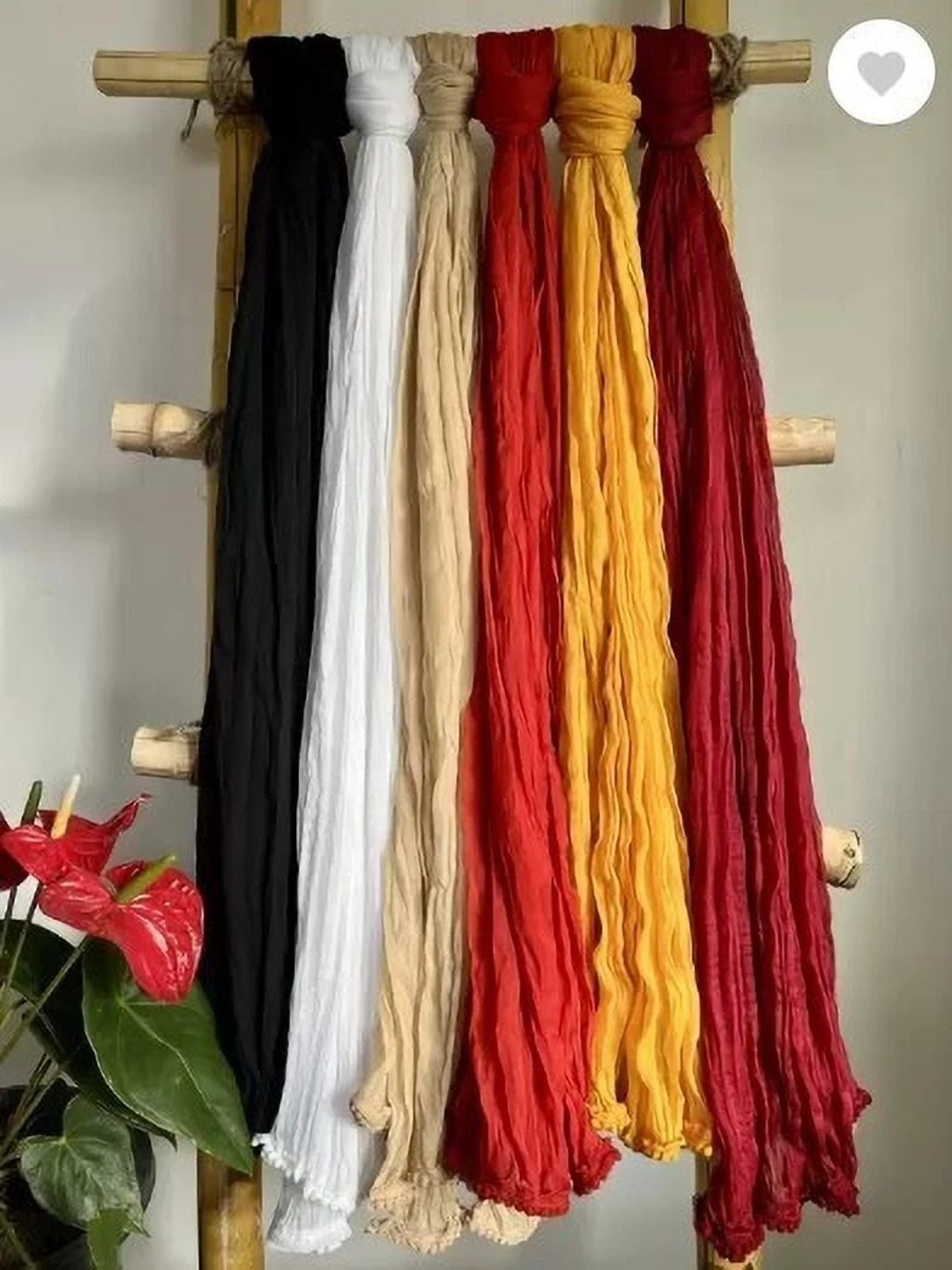 Kuhika Selection Of 6 Cotton Dupattas With Taping Border