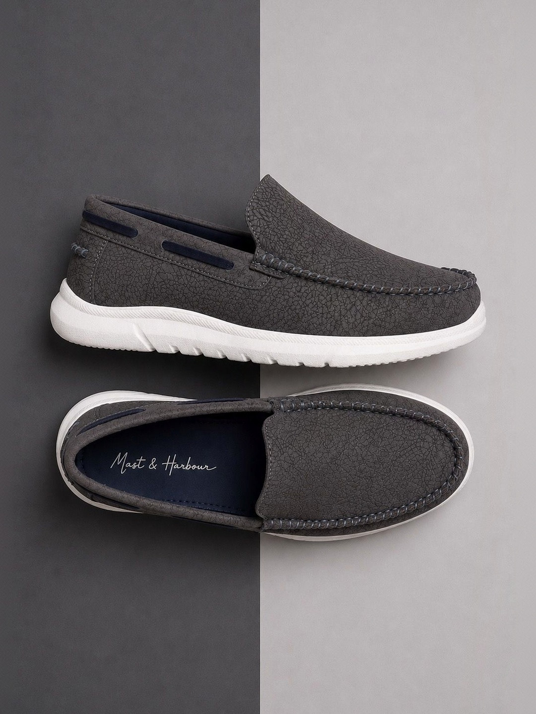 Mast & Harbour Men Textured Loafers