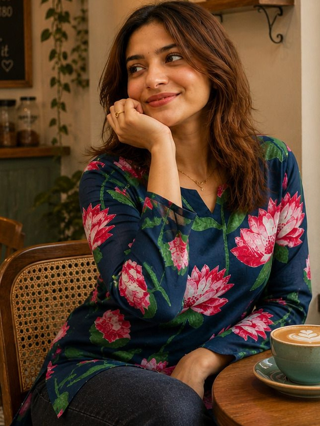 SAIYAMORI Viscose Rayon Printed Tunic