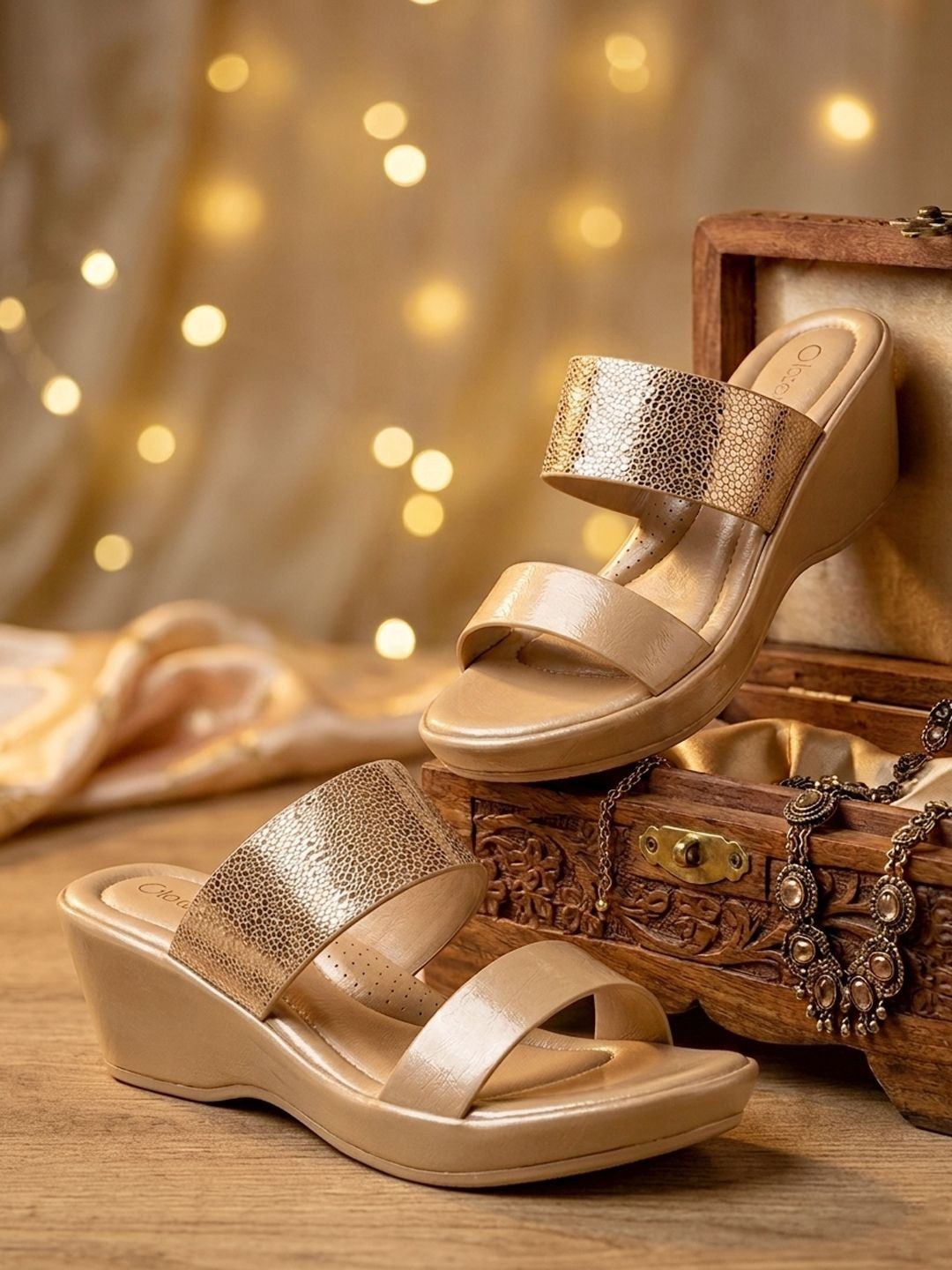 Khadims Textured Wedge Sandals