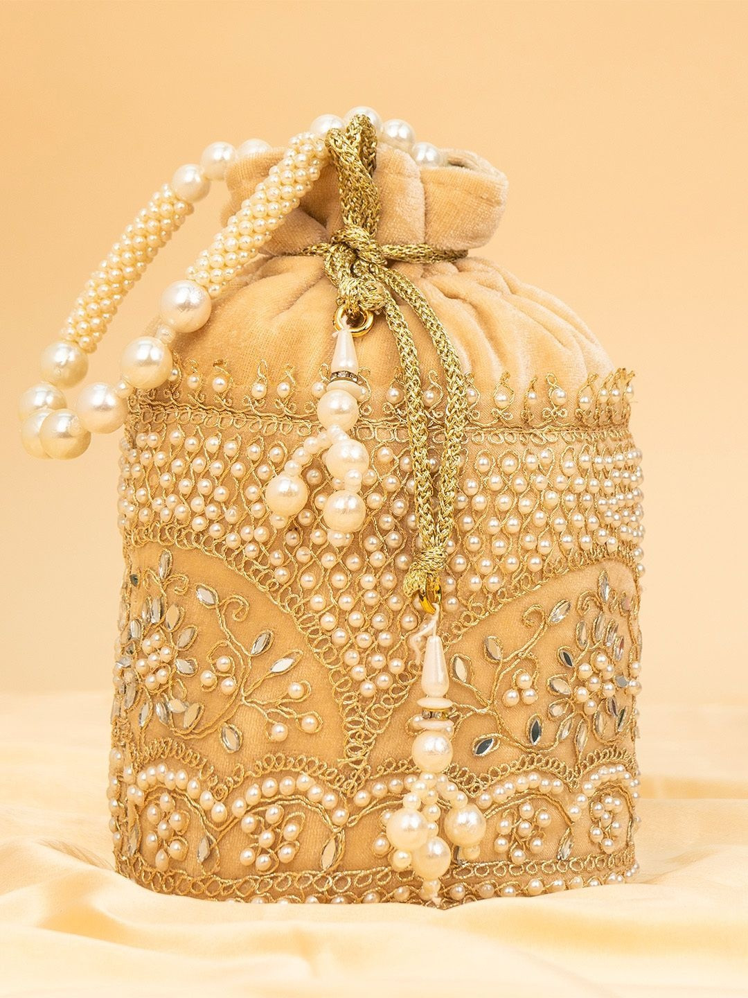 Cara Embroidered Embellished Potli Clutch
