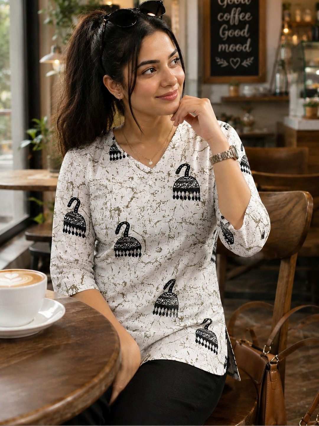 SAIYAMORI Viscose Rayon Printed Tunic