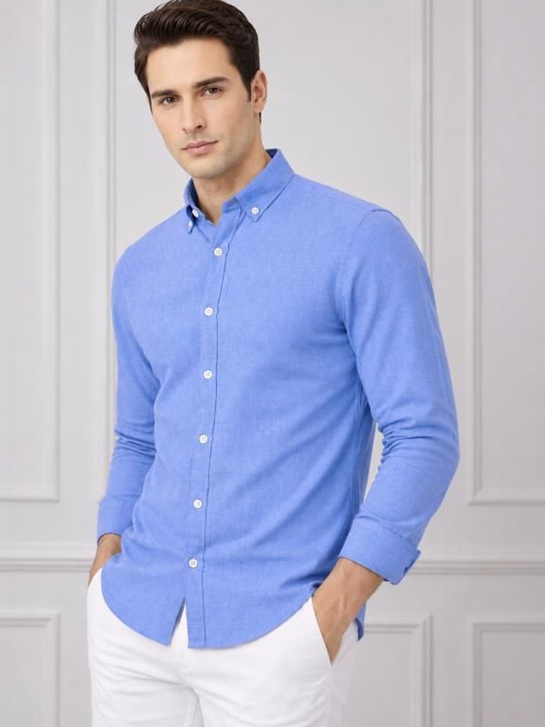 TAGDO FASHION Men Solid Full Sleeve Regular Fit Casual Shirt