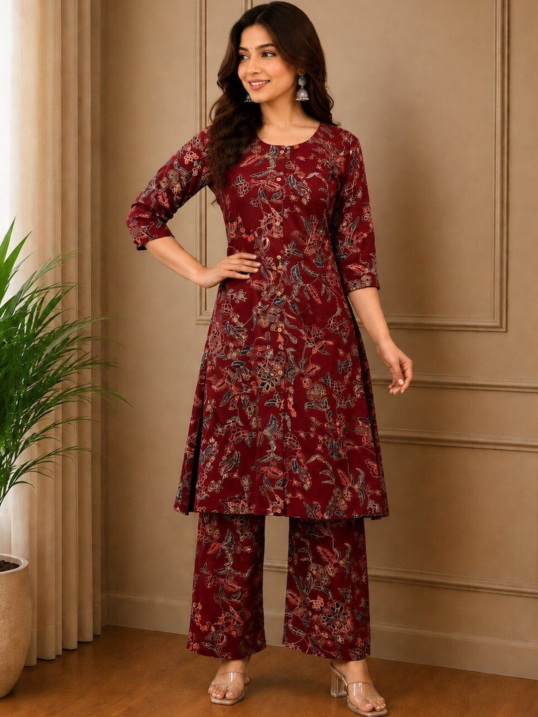 UGMAZ Women Floral Printed Regular Kurta with Palazzos
