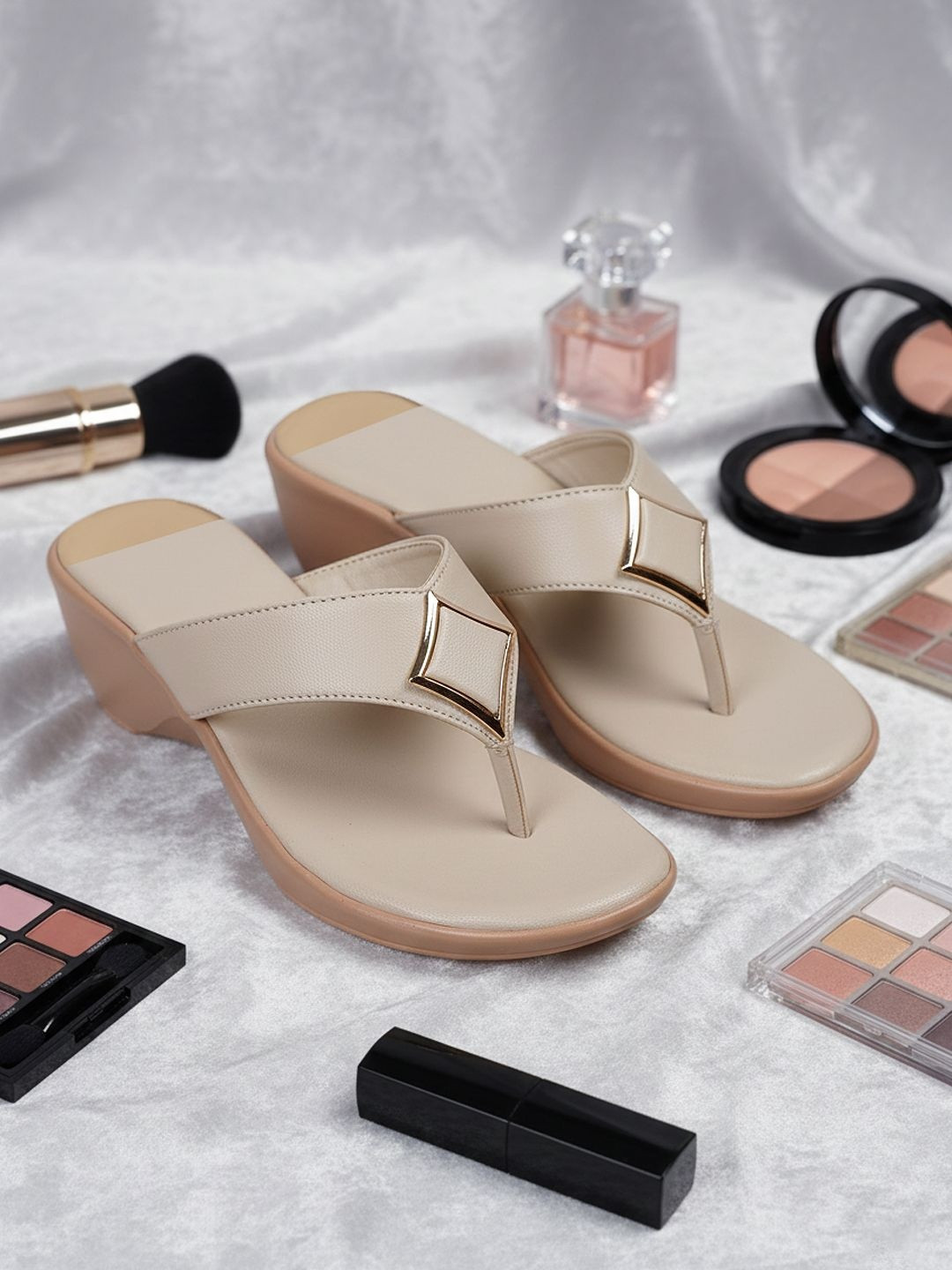 Khadims Women Open Toe Wedge Sandals