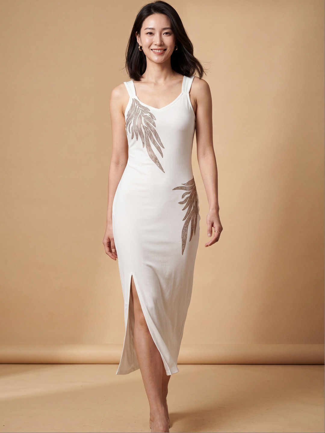 all about you Embellished Bodycon Midi Dress