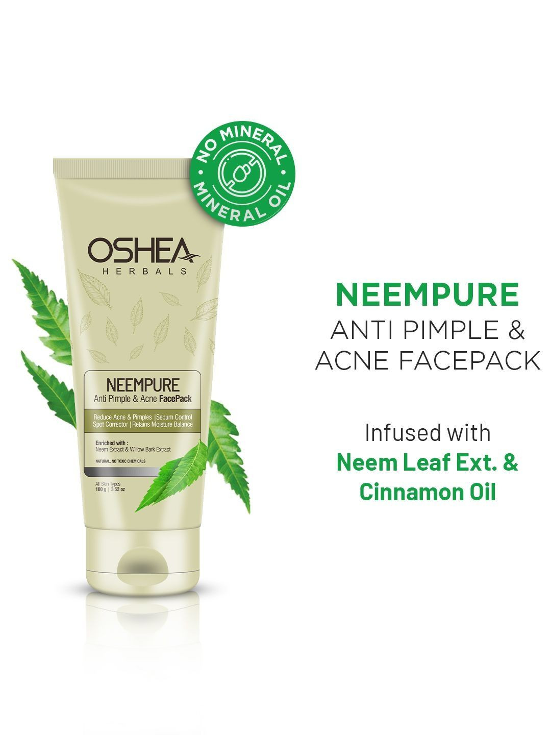 Oshea Herbals Neempure Anti Pimple & Acne Face Pack - 100 g