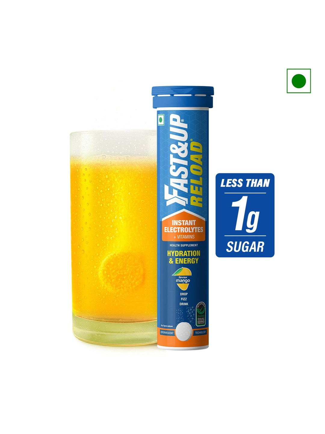 FAST&UP Mango Flavoured Reload Tablets with Instant Electrolytes - 20 Tablets