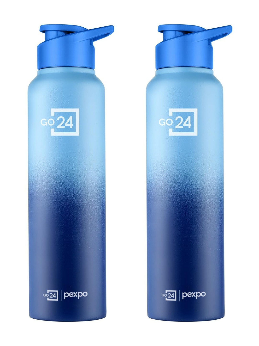 Go24 Craft Pack Of 2 Blue Ombre Stainless Steel Water Bottle 950ml