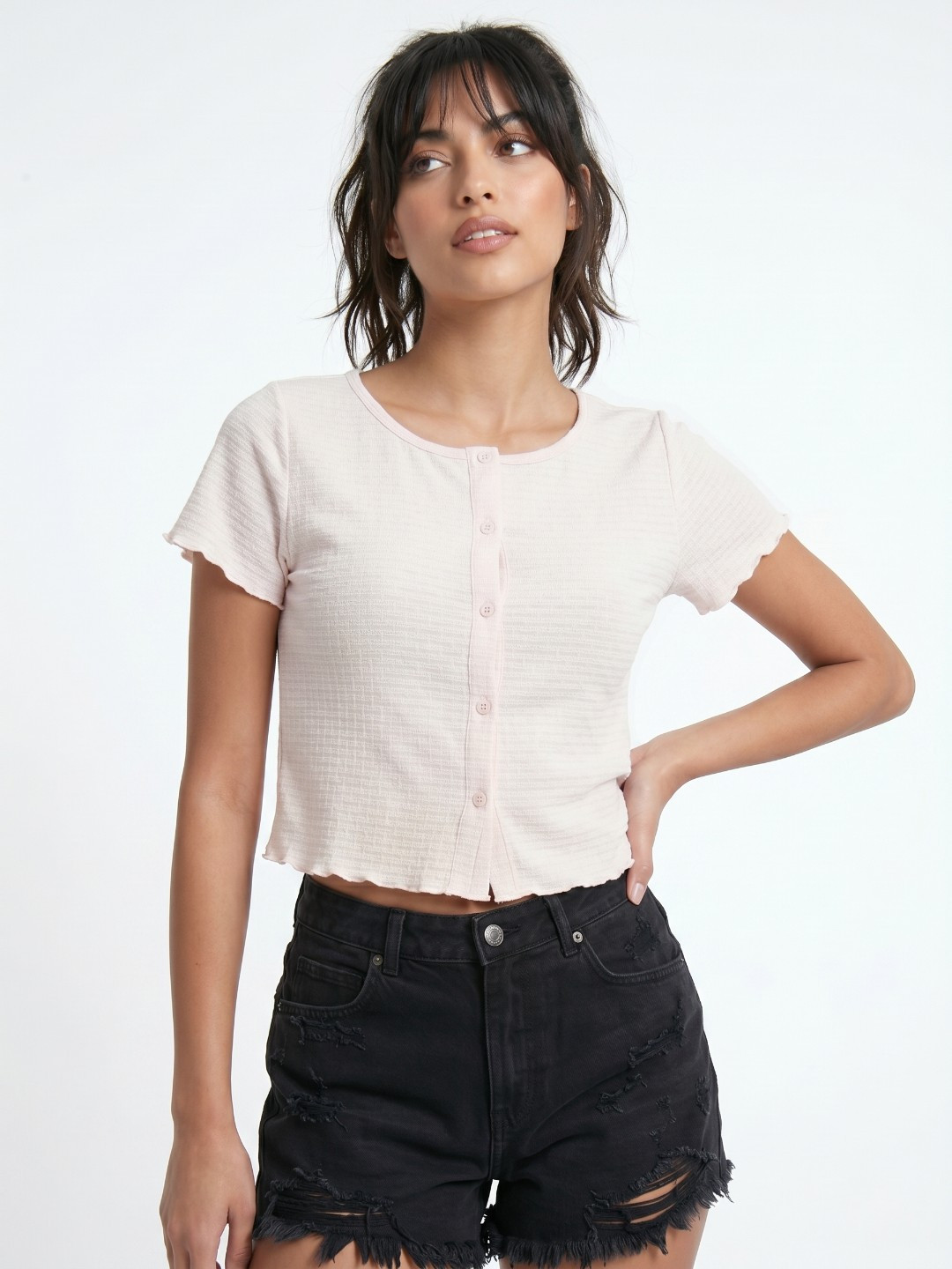 glitchez Self Designed Fitted Crop Top