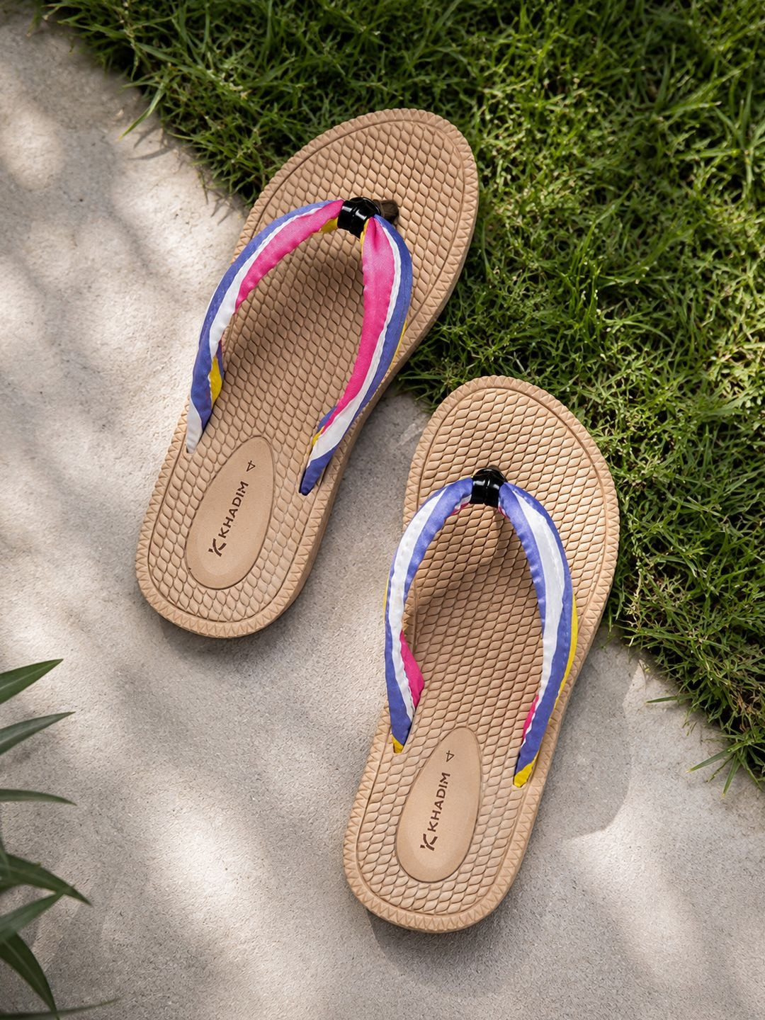 Khadims Women Striped Thong Flip-Flops
