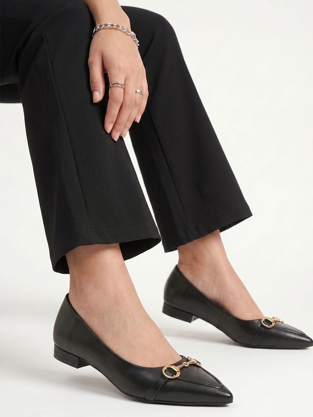 SHETOP Women Mules with Buckles Flats
