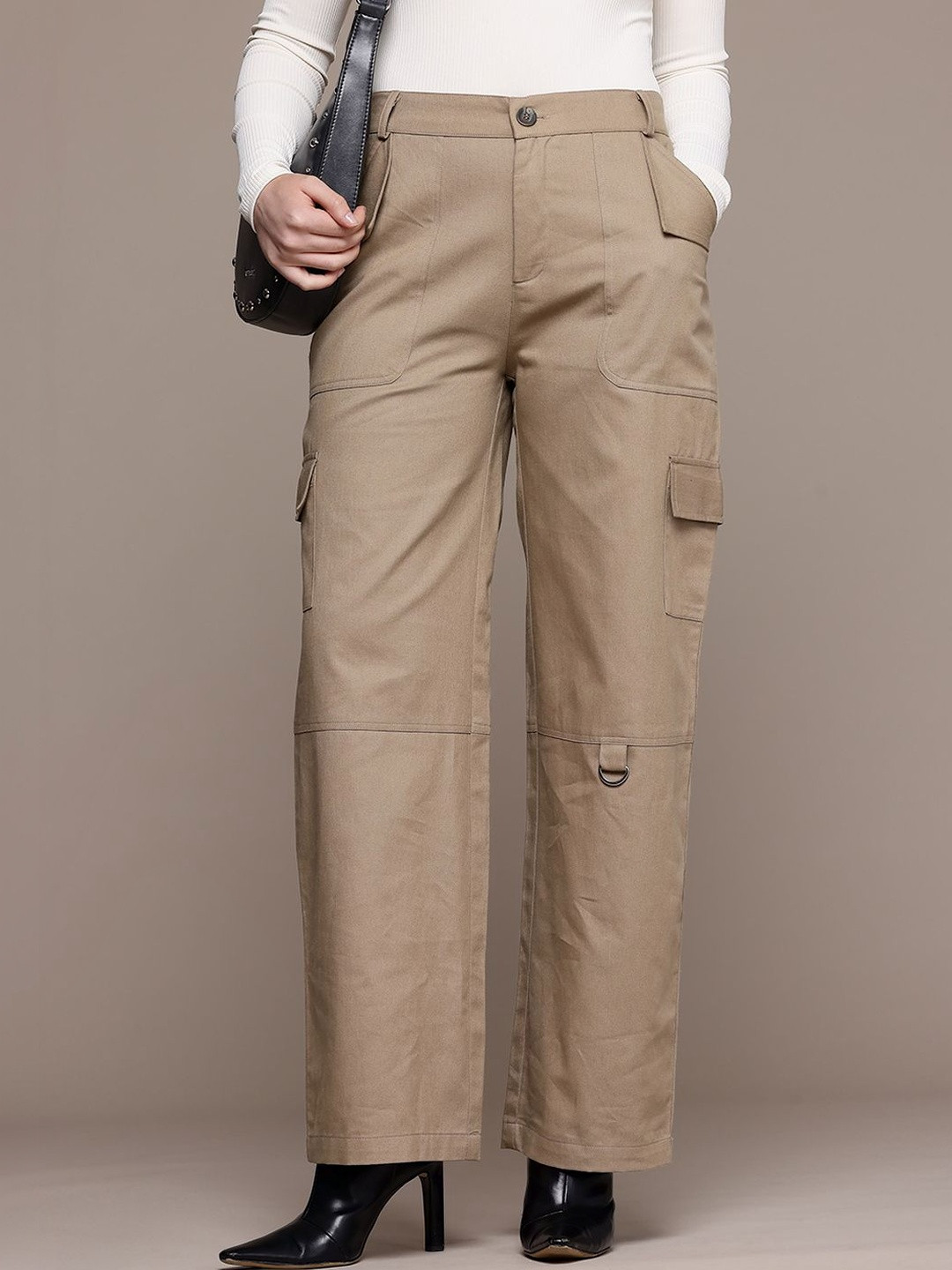 CORSICA Women Relaxed High-Rise Cargos Trousers