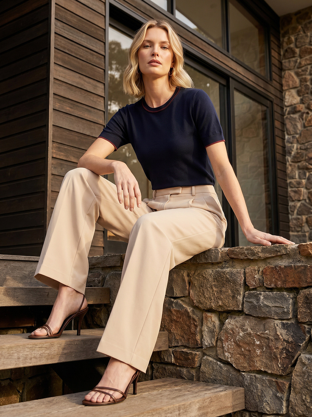 French Connection Round Neck Pure Cotton T-shirt