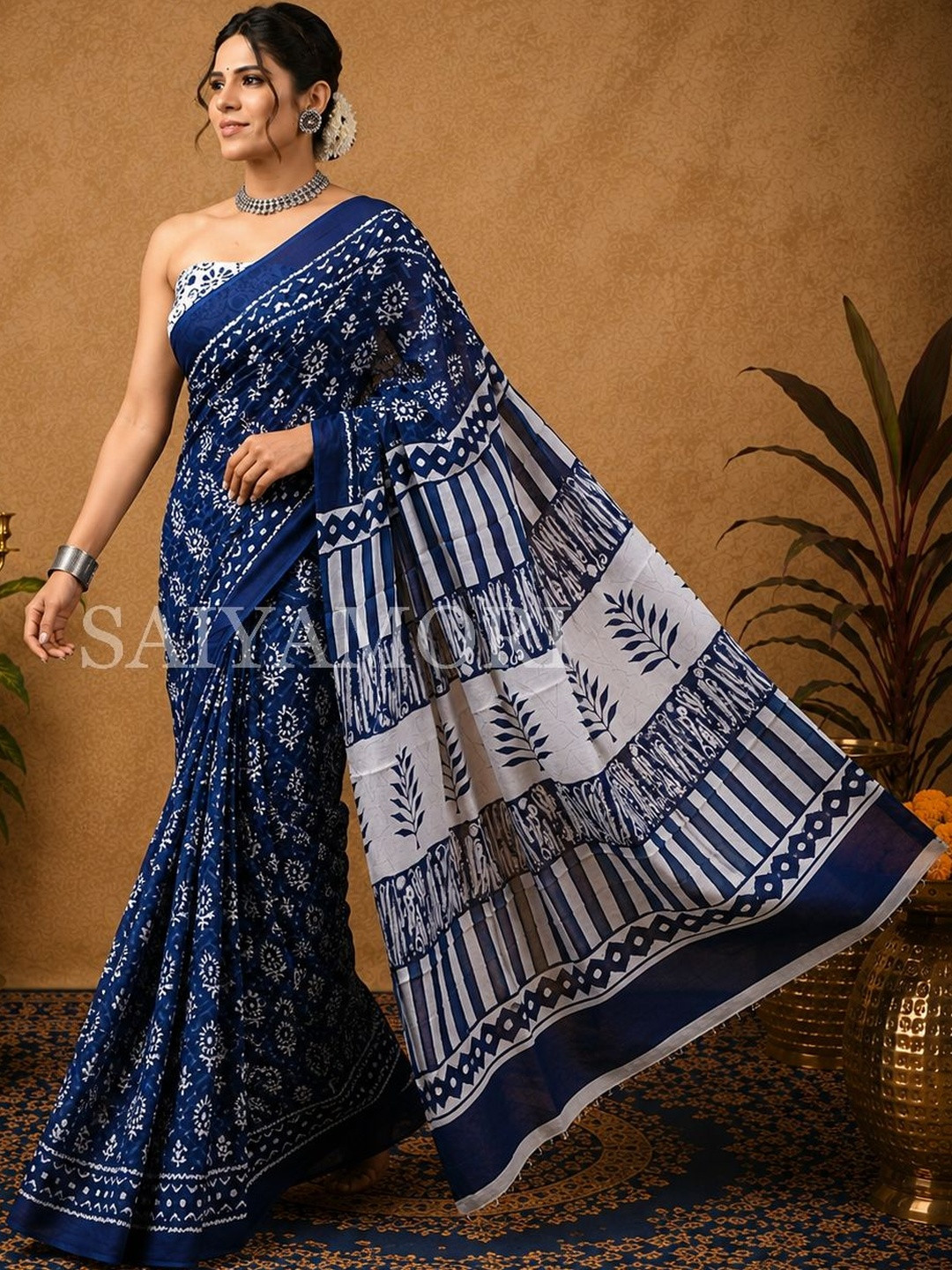 SAIYAMORI Paisley Pure Cotton Saree