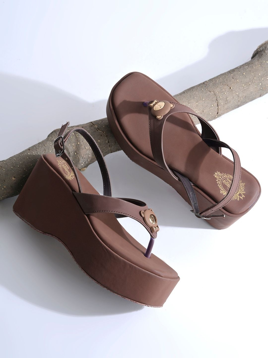 Stylestry Wedge Sandals with Buckles