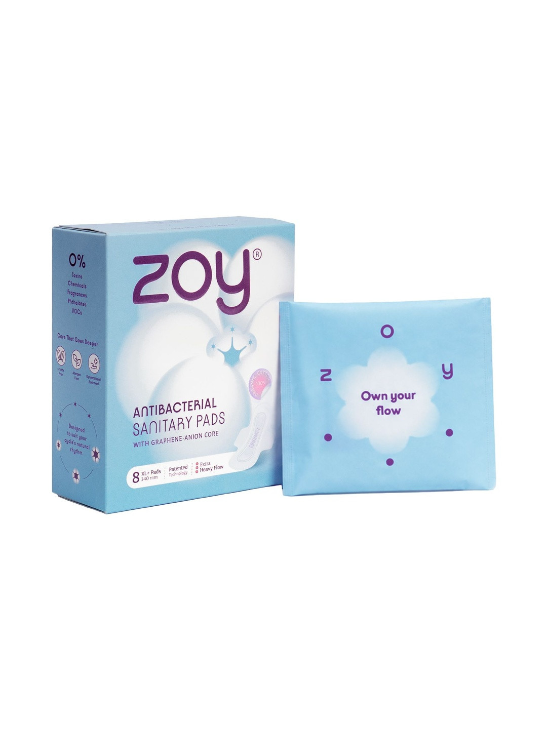 Anti Bacterial Graphene Sanitary Pads for Women-XL+ Extra Heavy Flow - 8 Pads