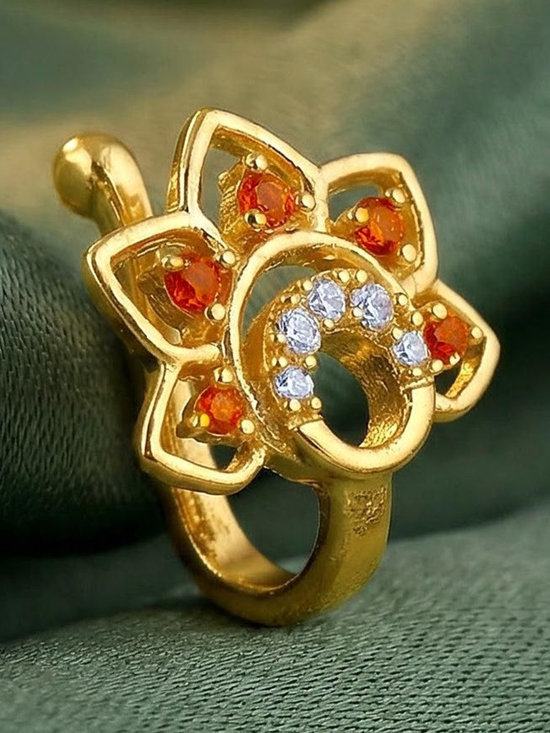 GIVA Gold-Plated Zircon Ring Nosepin
