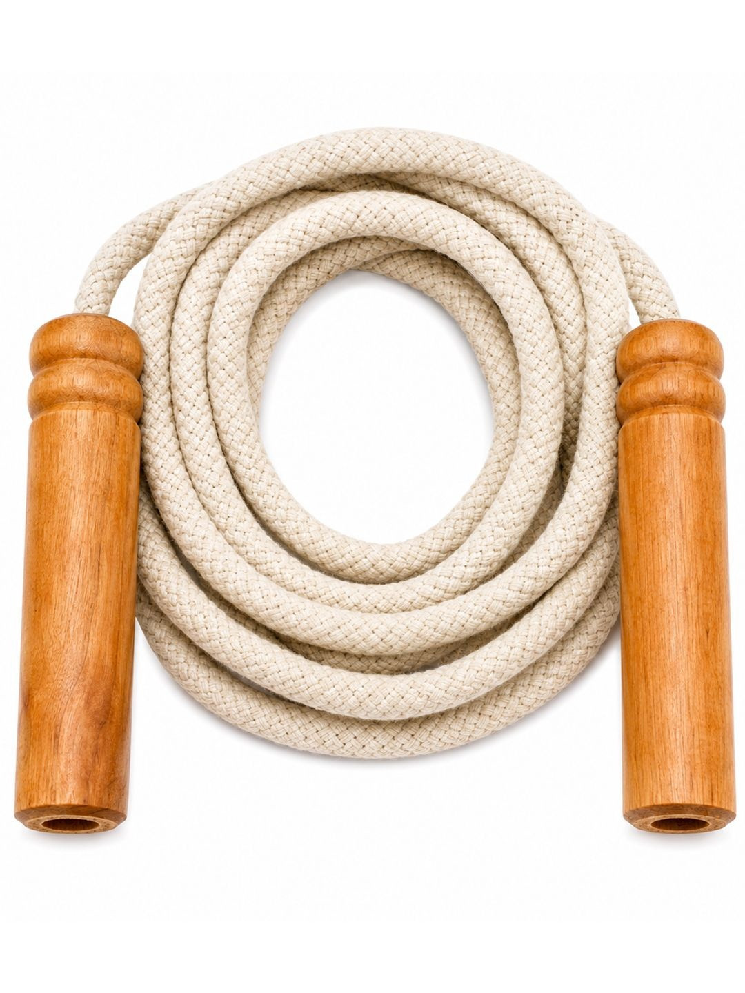 UG SPORTS Adjustable Cotton Skipping Rope with Wooden Handles for Exercise