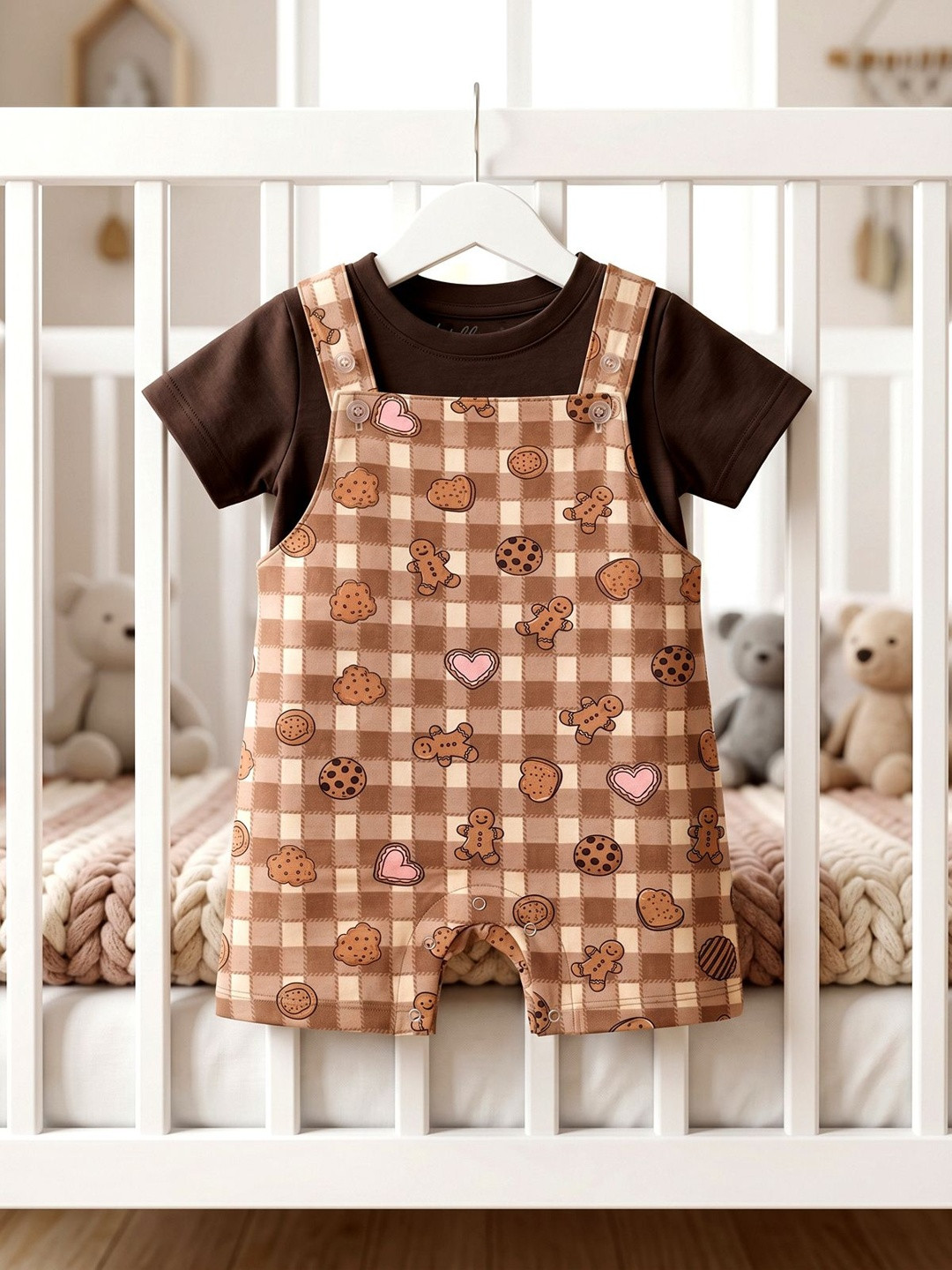 HELLCAT Infants Printed Cotton Round Neck Romper