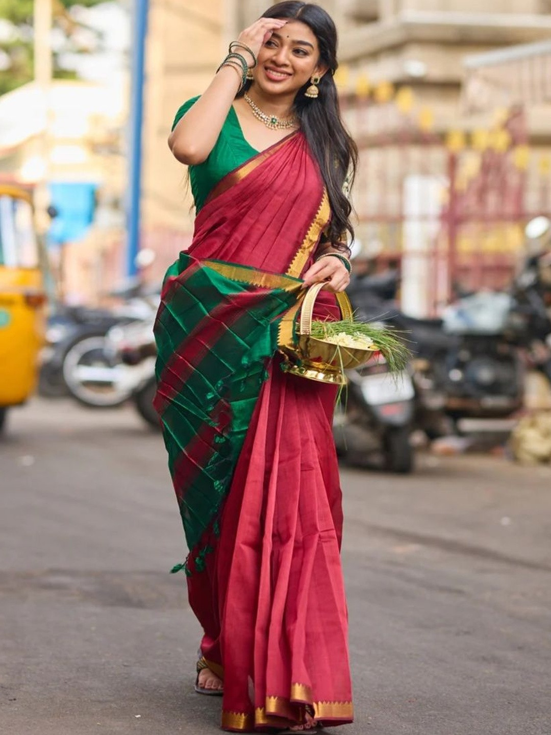 Sangria Woven Design Linen Designer Saree