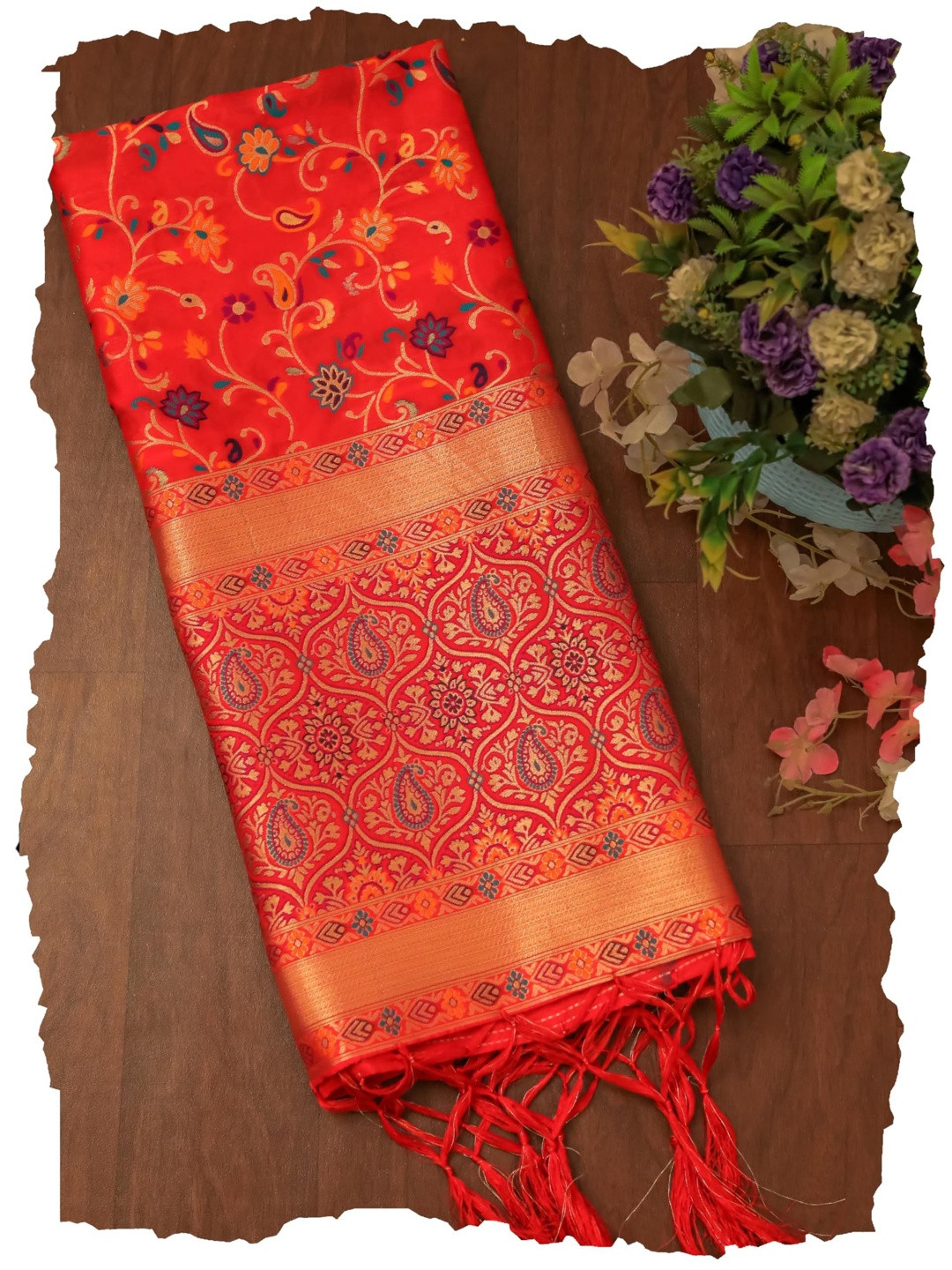 DEVANGI Paisley Woven Design Dupatta with Zari